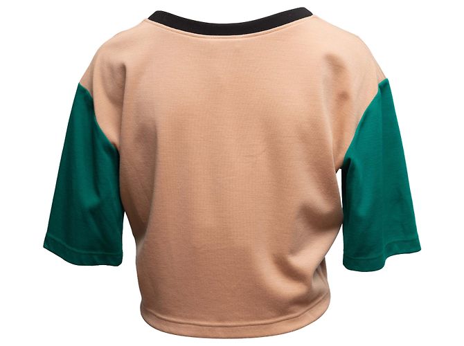 Tan & Multicolor Chanel Embellished Wool Short Sleeve Top Size FR 34 Camel - view 3