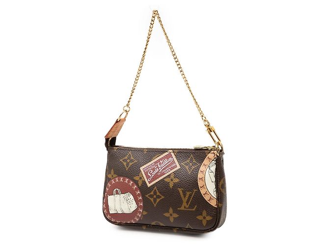 Borsa Louis Vuitton Monogram Patch Mini Pochette Accessoires marrone - vista 2