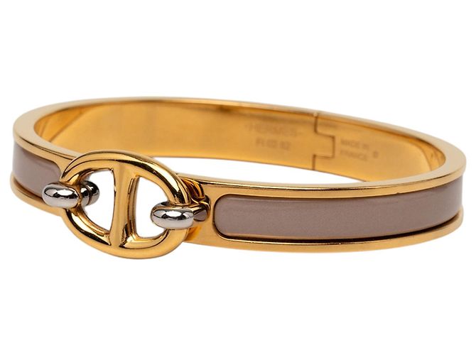 Bracciale PM Mini Enamel Clic Chaine d'Ancre Marrone Hermès - vista 2