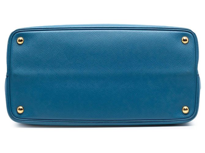 Blauer Prada Large Saffiano Leder Double Satchel - Ansicht 3