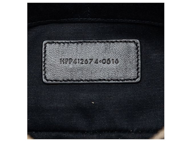 Borsa a tracolla Teen Monogram in pelle grigia Saint Laurent Grigio - vista 6