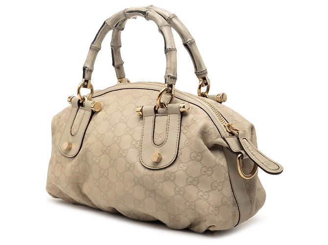 Borsa beige Gucci Guccissima Bamboo Dialux Pop - vista 2