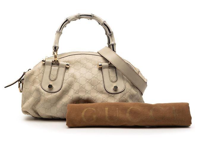 Borsa beige Gucci Guccissima Bamboo Dialux Pop - vista 8