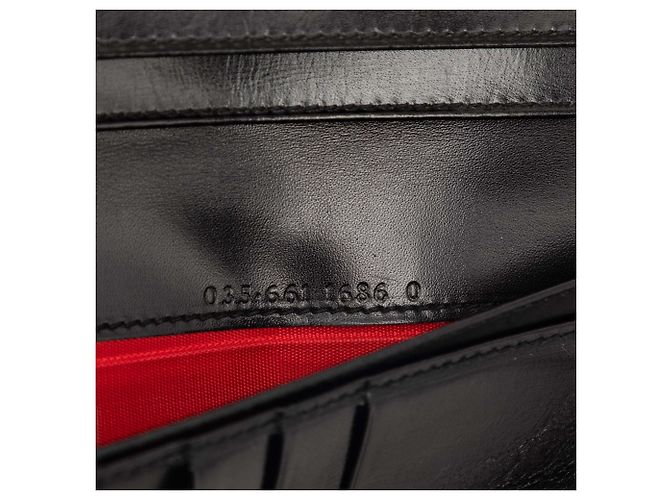 Cartera larga Gucci de piel de becerro negra Horseshoe Negro - vista 6