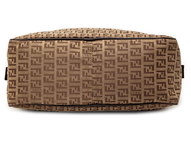Borsa a tracolla Fendi Zucchino Canvas Beige - vista 3