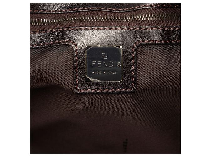 Borsa a tracolla Fendi Zucchino Canvas Beige - vista 5