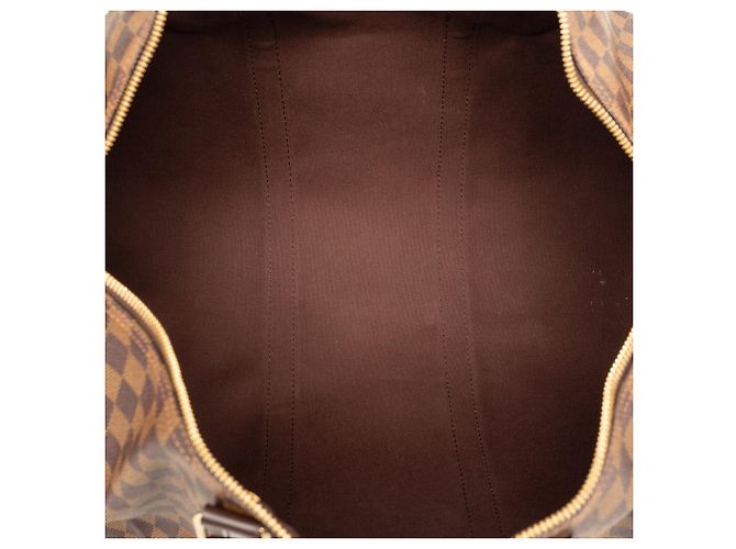 Borsa da viaggio Louis Vuitton Keepall 50 Damier Ebene Marrone - vista 4