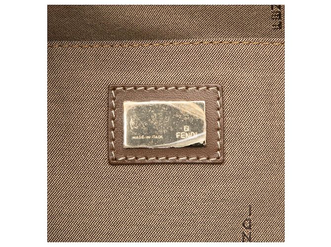 Borsa shopping Fendi Zucchino Canvas Chef marrone - vista 5