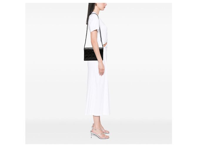 Borsa a tracolla Chanel CC in agnello trapuntato nero - vista 7