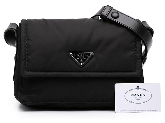 Borsa a tracolla Prada Small Re Nylon imbottita nera Nero - vista 7