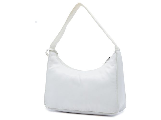 Borsa a tracolla bianca Prada Mini Tessuto Re Edition 2000 Bianco - vista 2