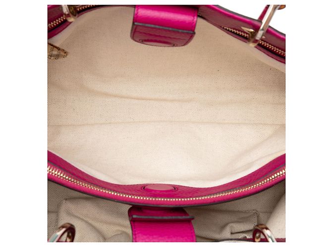 Bamboo Bolsa de ombro Gucci Medium em couro de bezerro rosa com alça de bambu - vista 4
