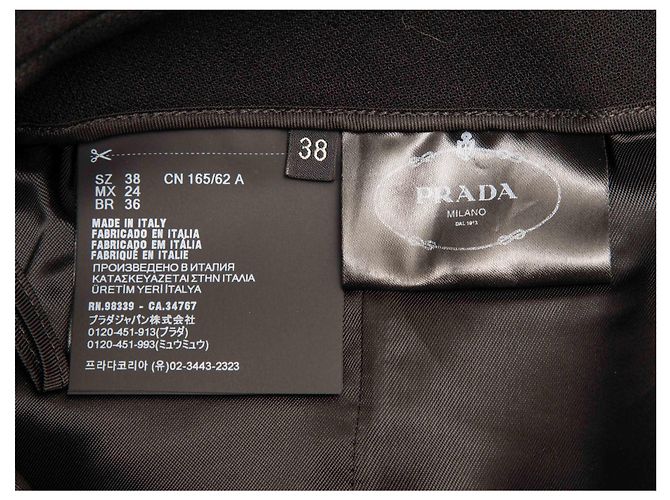 Bow Falda lápiz de lana virgen negra Prada Talla IT 38 Negro - vista 4