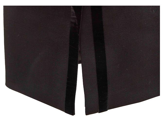 Bow Falda lápiz de lana virgen negra Prada Talla IT 38 Negro - vista 6