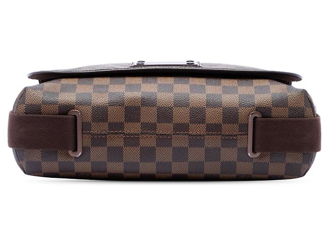 Sac bandoulière Louis Vuitton Damier Ebene Brooklyn MM Marron - vue 3