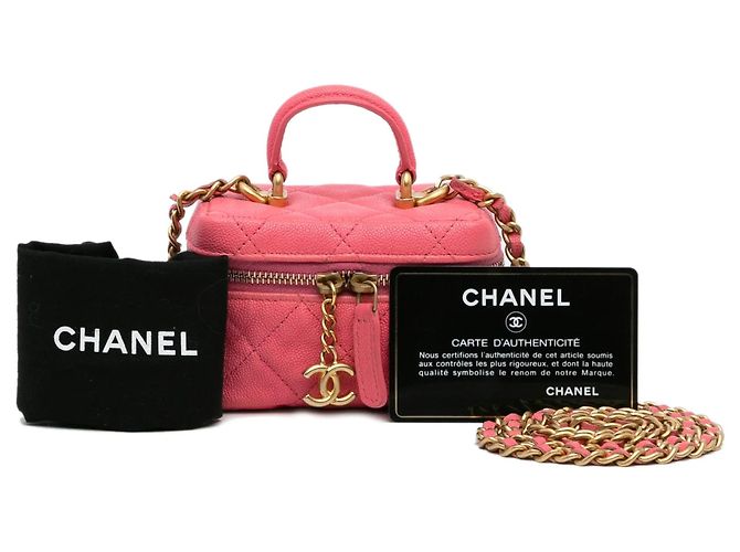 Chanel Micro Caviar Vanity Bag mit Kette in Pink - Ansicht 11