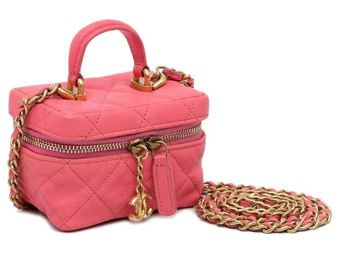 Chanel Micro Caviar Vanity Bag mit Kette in Pink - Ansicht 2