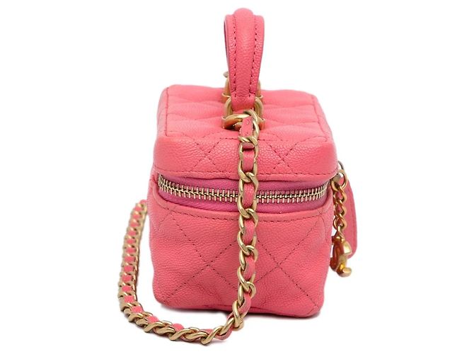 Chanel Micro Caviar Vanity Bag mit Kette in Pink - Ansicht 4