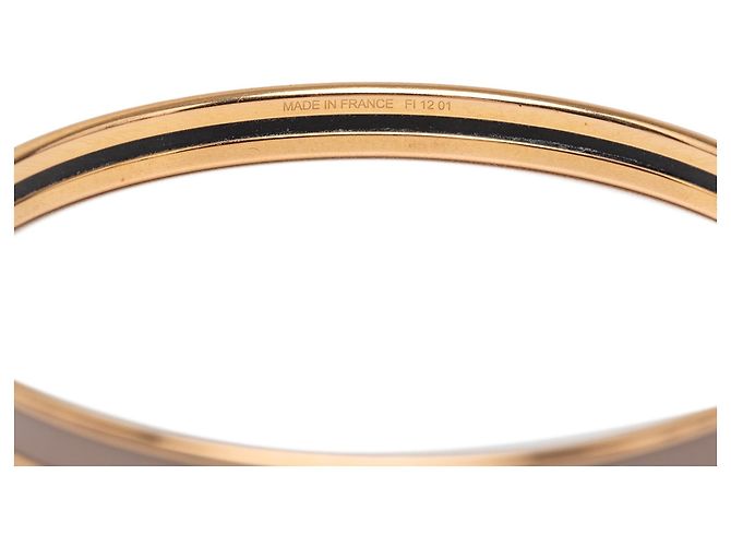 Brazalete Hermès Extra Narrow Enamel Uni 62 Marrón Castaño - vista 4