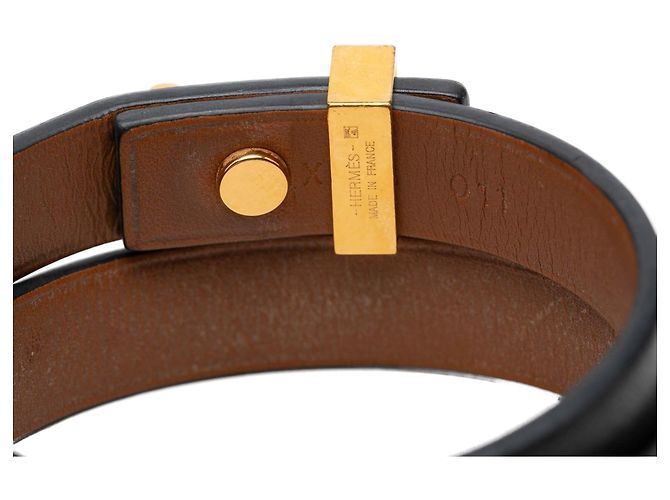 Bracciale Hermès Swift Mini Dog Double Tour Nero - vista 4