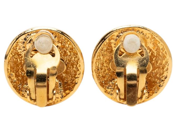 Orecchini a cerchio Chanel CC placcati in oro D'oro - vista 2