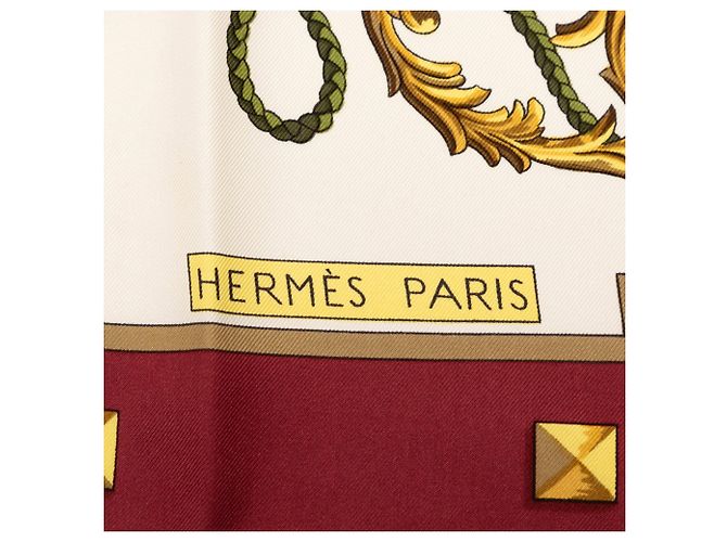 Weißes Hermès Les Cles Seidentuch 90 Scarves - Ansicht 3