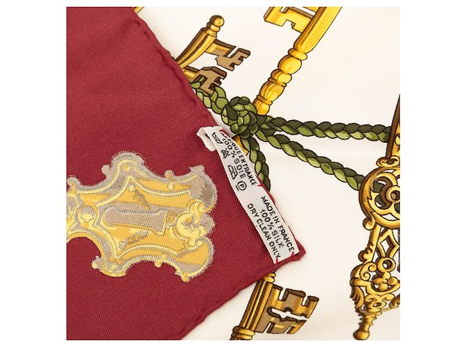 Weißes Hermès Les Cles Seidentuch 90 Scarves - Ansicht 5
