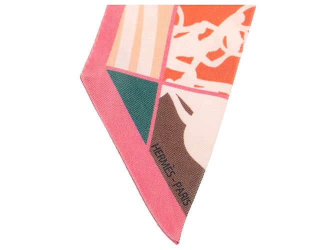 Twilly in seta Hermès En Desordre Rosa - vista 2
