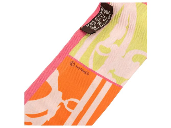 Twilly in seta Hermès En Desordre Rosa - vista 3