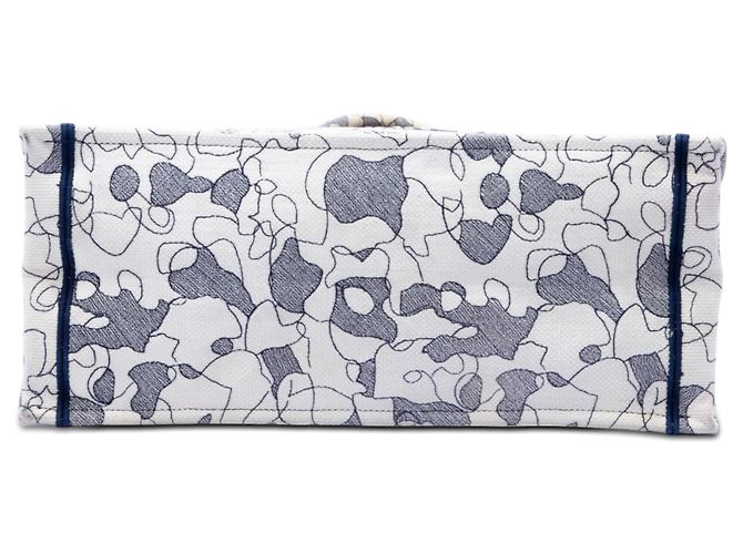 Book Tote Tote Book Dior in tela bianca con ricami Around The World Bianco - vista 3