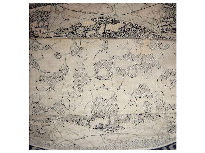 Book Tote Tote Book Dior in tela bianca con ricami Around The World Bianco - vista 4