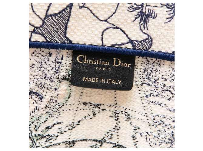 Book Tote Tote Book Dior in tela bianca con ricami Around The World Bianco - vista 5