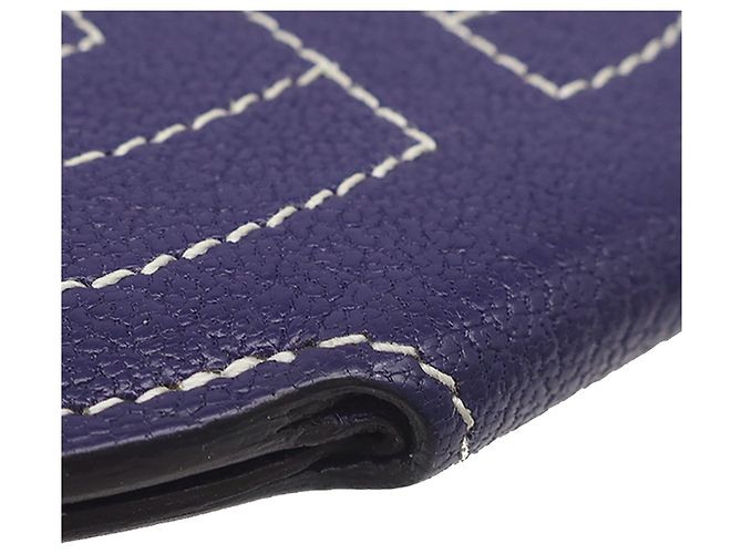 Portafoglio In The Loop in chevre Mysore blu Hermès - vista 10