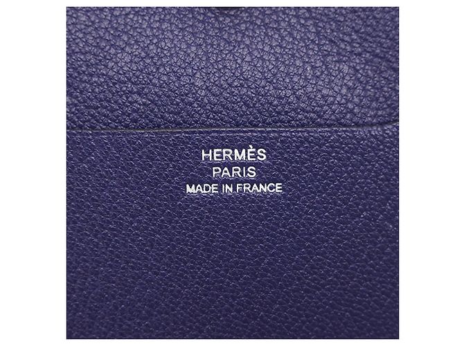Portafoglio In The Loop in chevre Mysore blu Hermès - vista 6