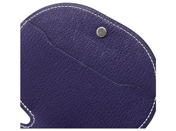 Portafoglio In The Loop in chevre Mysore blu Hermès - vista 8