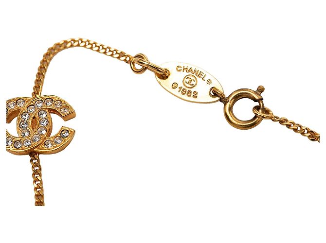 Bracciale Chanel Triple CC placcato oro e strass D'oro - vista 5