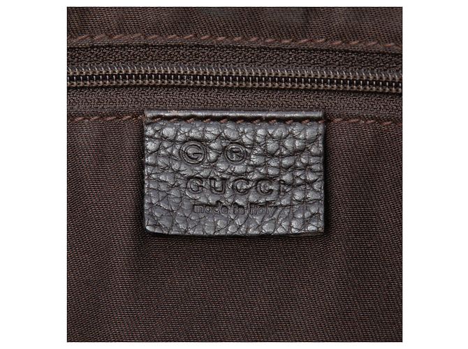 Tote Abbey in denim GG Gucci marrone con tasca e anello a D - vista 5