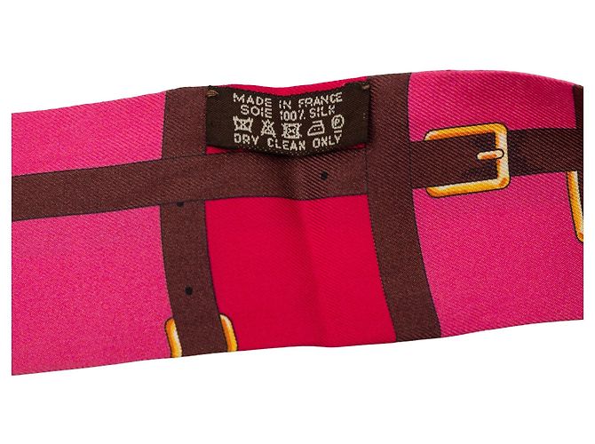 Rosa Hermès Mors a Jouets Seidentuch Twilly Pink - Ansicht 4
