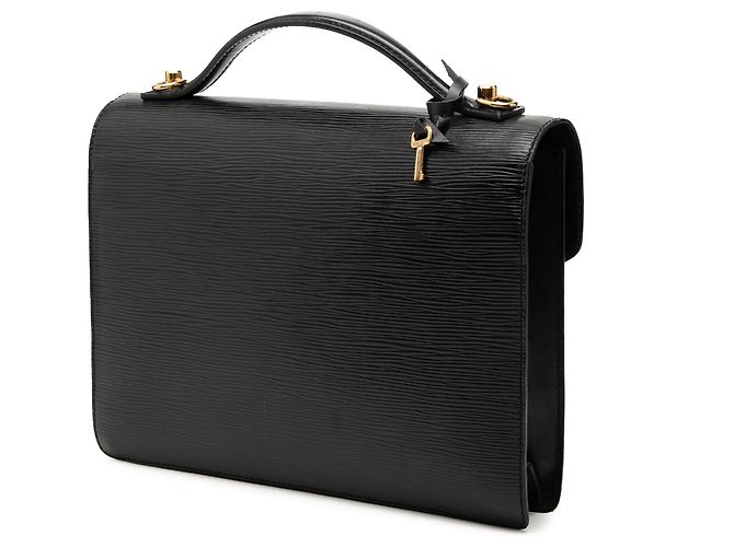 Borsa Louis Vuitton Epi Monceau nera Nero - vista 2