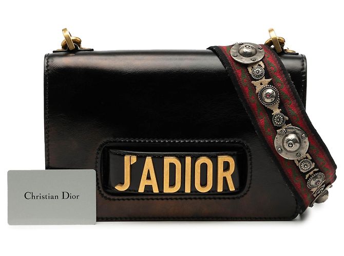 Borsa a tracolla J'Adior in pelle nera Dior Nero - vista 8