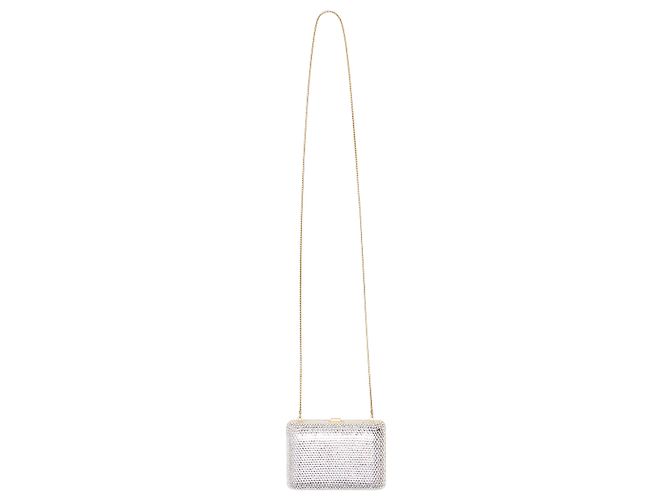 Clutch rigida Judith Leiber impreziosita da cristalli Argento & Oro - vista 2