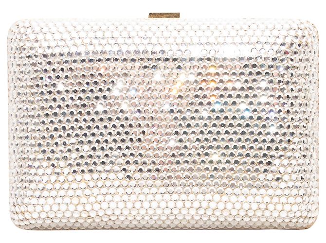 Clutch rigida Judith Leiber impreziosita da cristalli Argento & Oro - vista 4