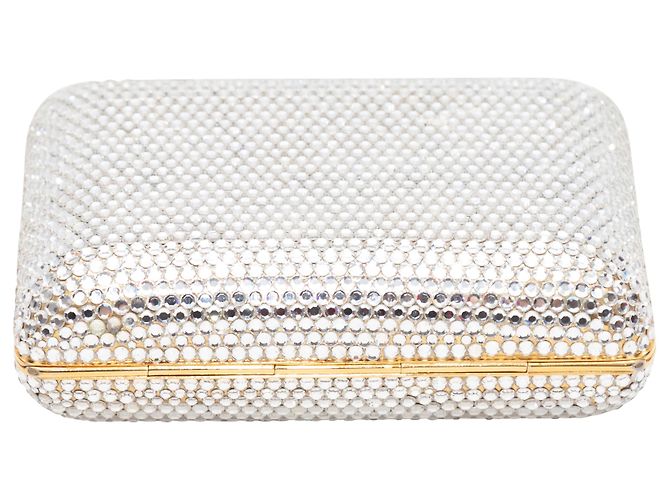 Clutch rigida Judith Leiber impreziosita da cristalli Argento & Oro - vista 5