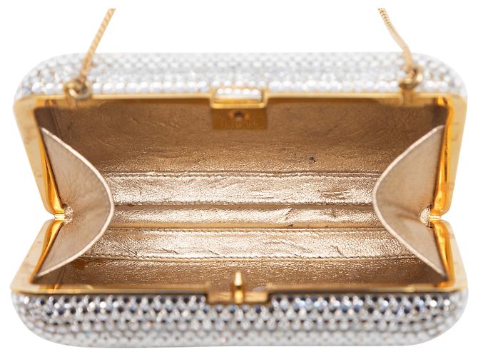 Clutch rigida Judith Leiber impreziosita da cristalli Argento & Oro - vista 6