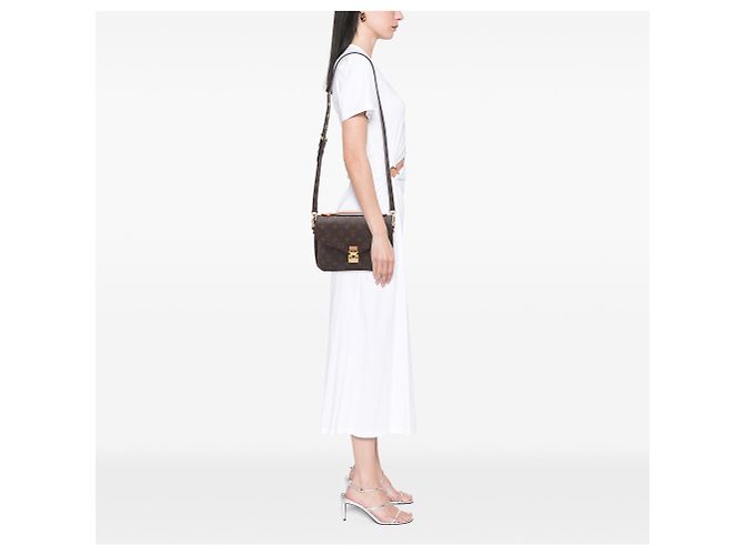 Borsa Louis Vuitton Monogram Pochette Metis Marrone - vista 6