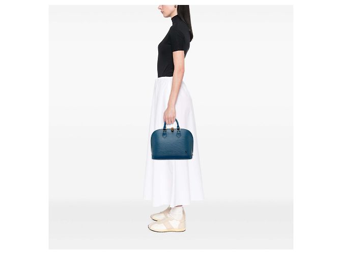 Borsa Louis Vuitton Epi Alma PM Blu - vista 8