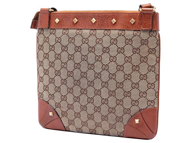 Borsa a tracolla Gucci GG Canvas Nailhead beige - vista 2