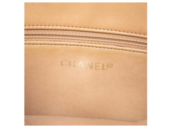 Bolso de hombro Chanel CC de piel de cordero acolchado color Tan Coco Ball Chain Camello - vista 5