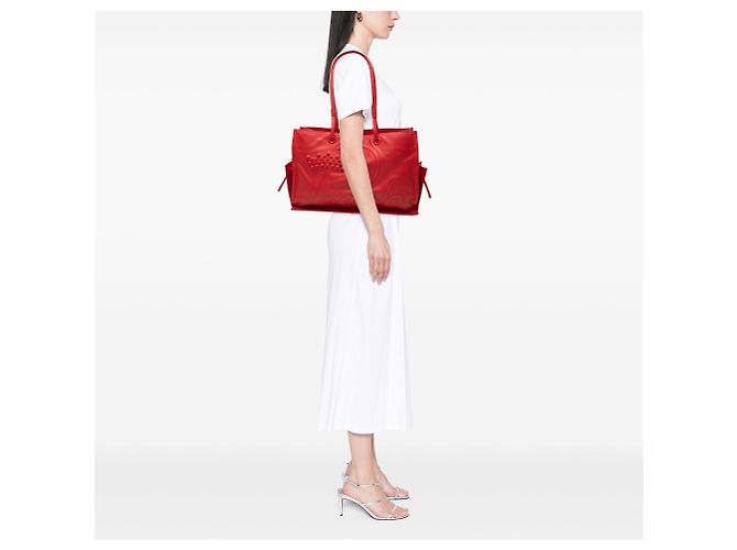 Tote LOEWE Red Studded Leather Crown Rosso - vista 6