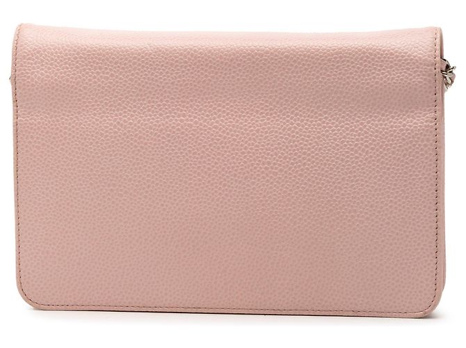 Wallet On Chain Borsa a tracolla con catena Chanel CC Caviar rosa - vista 2